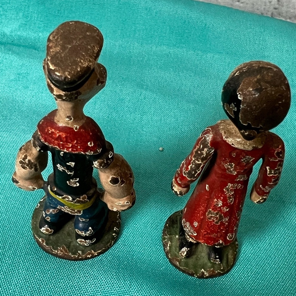 Vintage 1929 Hubley‎ Popeye & Olive Oyl Paper Weights Cast Iron - Picture 3 of 6